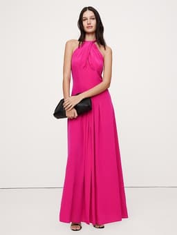 Banana Republic — Matte Silk Halter Maxi Dress