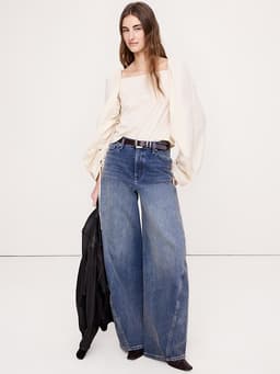 Banana Republic — Stretch-Cotton Square-Neck Top