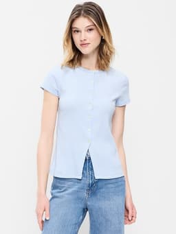 Old Navy — Short-Sleeve Ribbed Button-Down Top