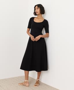 Pact — Fit & Flare Signature Scoop Dress - Black