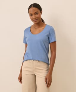 Pact — Softspun Scoop Neck Tee - Hydrangea Blue