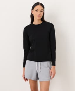 Pact — Soft-Slub Essential Crewneck Long Sleeve Tee - Black