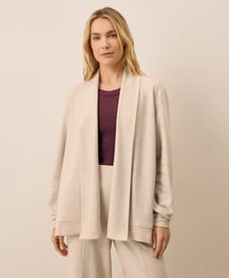 Pact — Airplane Drape Cardigan - Flax Heather