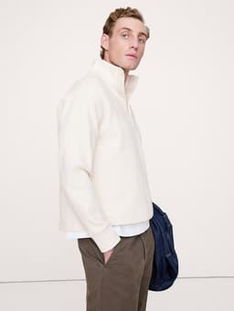 Banana Republic — Crinkle Cotton-Wool Mock-Neck Sweatshirt