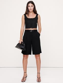 Banana Republic — Linen Square-Neck Cropped Tank
