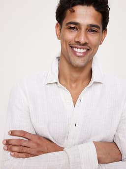 Banana Republic — Standard-Fit Textured Linen-Cotton Shirt