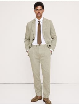 Banana Republic — Green Linen-Cotton Suit Pant