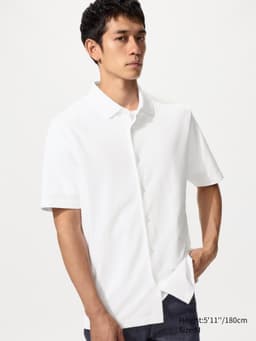 Uniqlo — AIRism Cotton Pique Full Open Polo Shirt