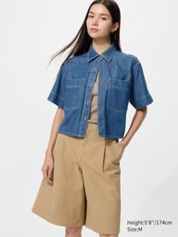 Uniqlo — Denim Boxy Shirt | Half Sleeve