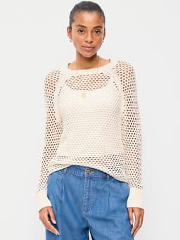 Old Navy — Seaside Cotton Open-Knit Raglan Sweater