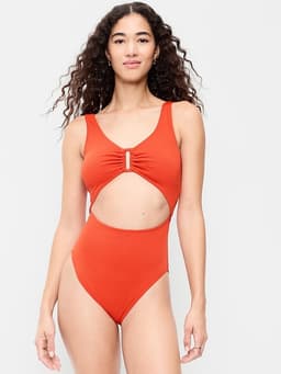 Old Navy — Textured One-Piece Cut-Out Swimsuit