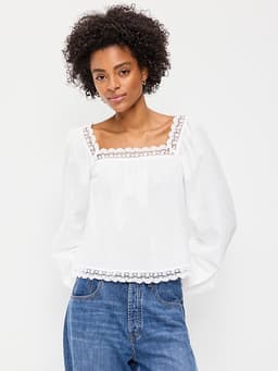 Old Navy — Long-Sleeve Lace Trim Top