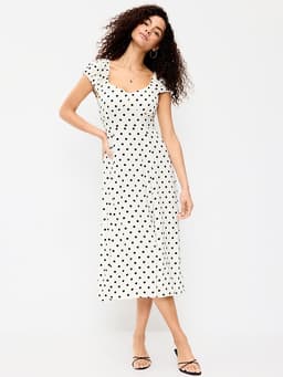 Old Navy — Short-Sleeve Fit & Flare Midi Dress