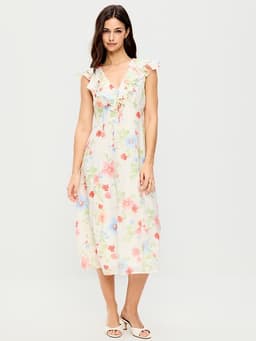 Old Navy — Ruffle-Sleeve Fit & Flare Midi Dress