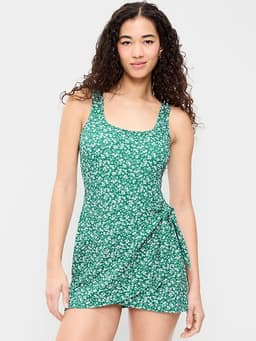 Old Navy — Pique Side-Tie Swim Dress