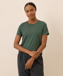 Pact — Softspun Crew Neck Tee - Pine Green