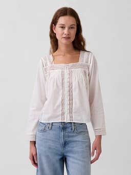 Gap — Lace-Trim Square-Neck Top