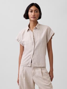 Gap — Linen-Blend Oversized Shirt