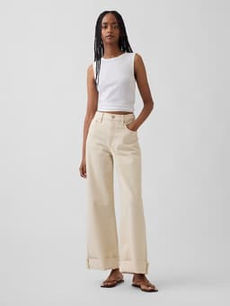 Gap — High Rise Stride Wide-Leg Ankle Jeans