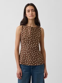 Gap — Linen-Blend Boatneck Top