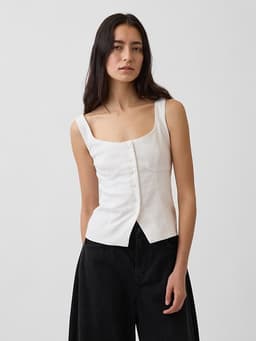 Gap — Linen-Blend Corset Vest Top