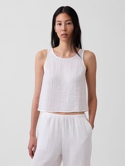 Gap — Cotton Gauze Racer Shell Tank Top